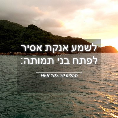 Picture 05 - תהלים 102:20 HEB - לשמע אנקת אסיר לפתח בני - Bible Verse Picture