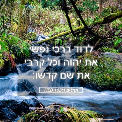 Picture 05 - תהלים 103:1 HEB - לדוד ברכי נפשי את יהוה וכל - Bible Verse Picture