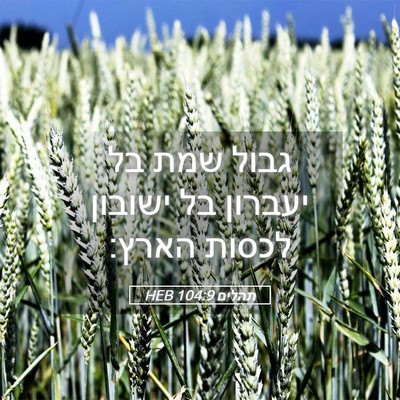 Picture 05 - תהלים 104:9 HEB - גבול שמת בל יעברון בל - Bible Verse Picture