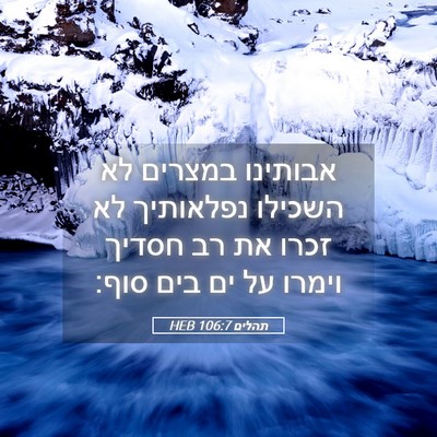 Picture 05 - תהלים 106:7 HEB - אבותינו במצרים לא השכילו - Bible Verse Picture