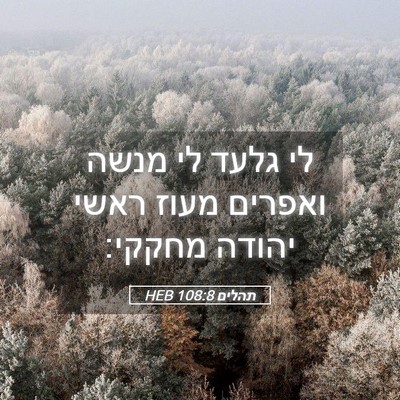 Picture 05 - תהלים 108:8 HEB - לי גלעד לי מנשה ואפרים מעוז - Bible Verse Picture