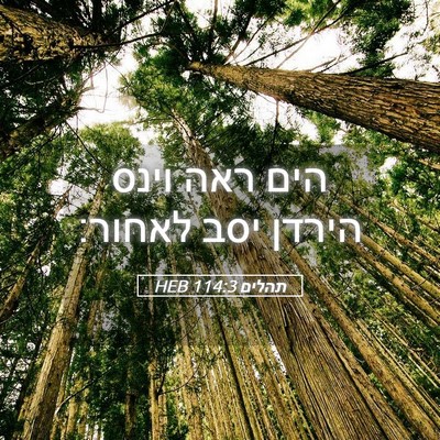Picture 05 - תהלים 114:3 HEB - הים ראה וינס הירדן יסב - Bible Verse Picture