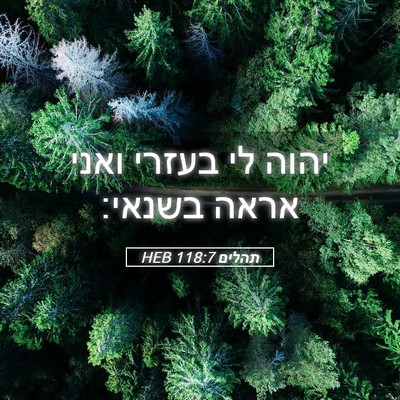 Picture 05 - תהלים 118:7 HEB - יהוה לי בעזרי ואני אראה - Bible Verse Picture