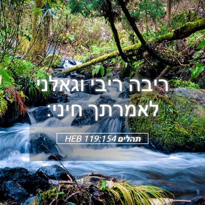 Picture 05 - תהלים 119:154 HEB - ריבה ריבי וגאלני לאמרתך - Bible Verse Picture