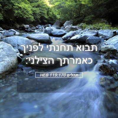 Picture 05 - תהלים 119:170 HEB - תבוא תחנתי לפניך כאמרתך - Bible Verse Picture