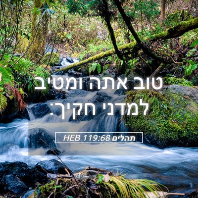 Picture 05 - תהלים 119:68 HEB - טוב אתה ומטיב למדני - Bible Verse Picture