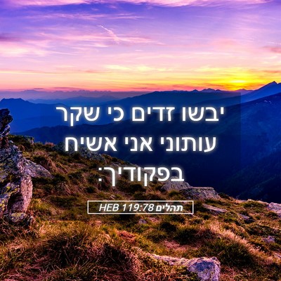 Picture 05 - תהלים 119:78 HEB - יבשו זדים כי שקר עותוני אני - Bible Verse Picture