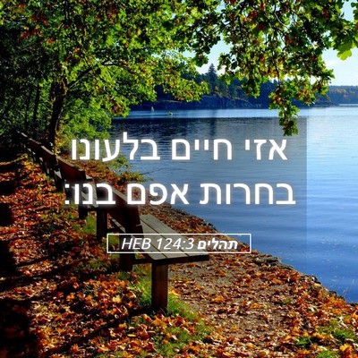 Picture 05 - תהלים 124:3 HEB - אזי חיים בלעונו בחרות אפם - Bible Verse Picture