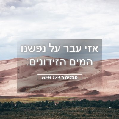 Picture 05 - תהלים 124:5 HEB - אזי עבר על נפשנו המים - Bible Verse Picture