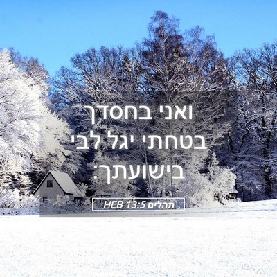 Picture 05 - תהלים 13:5 HEB - ואני בחסדך בטחתי יגל לבי - Bible Verse Picture