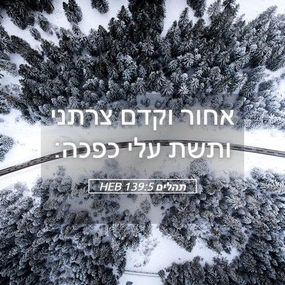 Picture 05 - תהלים 139:5 HEB - אחור וקדם צרתני ותשת עלי - Bible Verse Picture