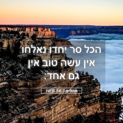 Picture 05 - תהלים 14:3 HEB - הכל סר יחדו נאלחו אין עשה - Bible Verse Picture