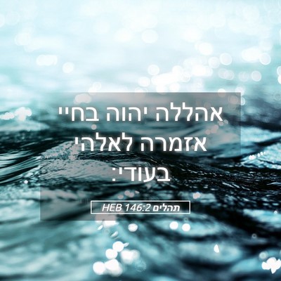 Picture 05 - תהלים 146:2 HEB - אהללה יהוה בחיי אזמרה - Bible Verse Picture