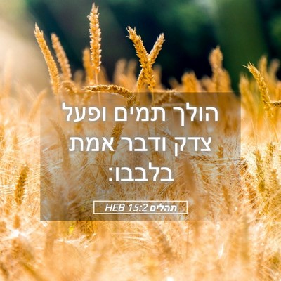 Picture 05 - תהלים 15:2 HEB - הולך תמים ופעל צדק ודבר אמת - Bible Verse Picture