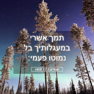 Picture 05 - תהלים 17:5 HEB - תמך אשרי במעגלותיך בל - Bible Verse Picture
