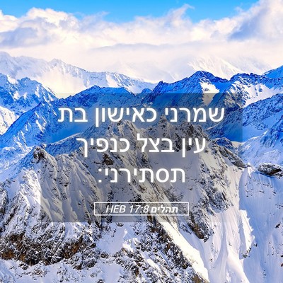 Picture 05 - תהלים 17:8 HEB - שמרני כאישון בת עין בצל - Bible Verse Picture