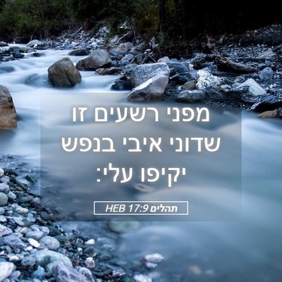 Picture 05 - תהלים 17:9 HEB - מפני רשעים זו שדוני איבי - Bible Verse Picture