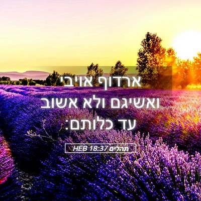 Picture 05 - תהלים 18:37 HEB - ארדוף אויבי ואשיגם ולא - Bible Verse Picture