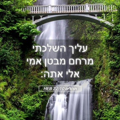 Picture 05 - תהלים 22:10 HEB - עליך השלכתי מרחם מבטן אמי - Bible Verse Picture