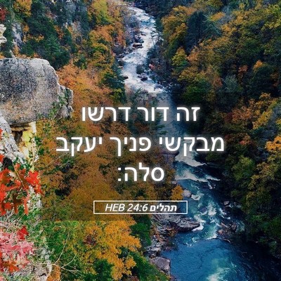 Picture 05 - תהלים 24:6 HEB - זה דור דרשו מבקשי פניך יעקב - Bible Verse Picture