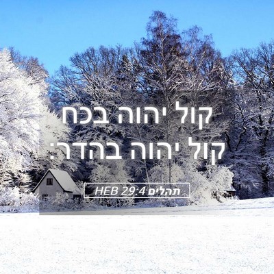 Picture 05 - תהלים 29:4 HEB - קול יהוה בכח קול יהוה - Bible Verse Picture