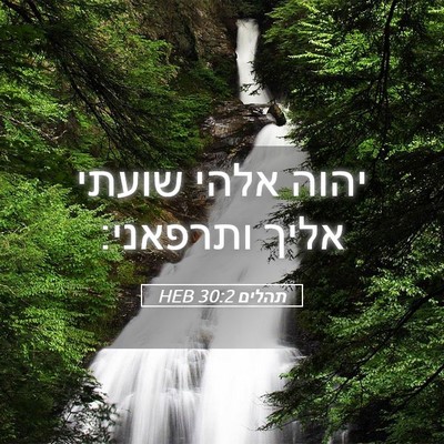 Picture 05 - תהלים 30:2 HEB - יהוה אלהי שועתי אליך - Bible Verse Picture