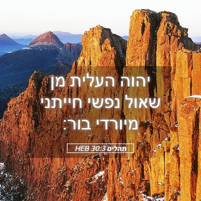 Picture 05 - תהלים 30:3 HEB - יהוה העלית מן שאול נפשי - Bible Verse Picture