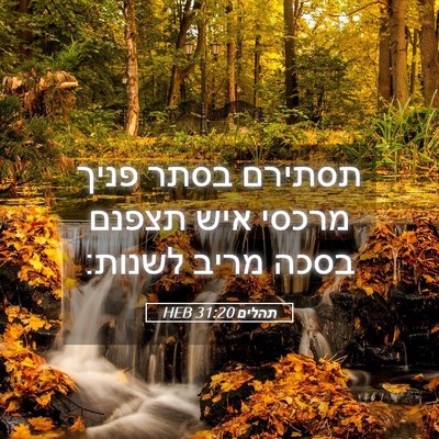 Picture 05 - תהלים 31:20 HEB - תסתירם בסתר פניך מרכסי איש - Bible Verse Picture