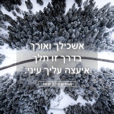 Picture 05 - תהלים 32:8 HEB - אשכילך ואורך בדרך זו תלך - Bible Verse Picture