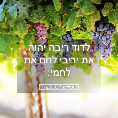 Picture 05 - תהלים 35:1 HEB - לדוד ריבה יהוה את יריבי לחם - Bible Verse Picture