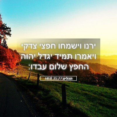 Picture 05 - תהלים 35:27 HEB - ירנו וישמחו חפצי צדקי - Bible Verse Picture