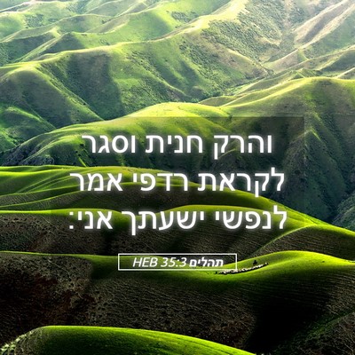 Picture 05 - תהלים 35:3 HEB - והרק חנית וסגר לקראת רדפי - Bible Verse Picture