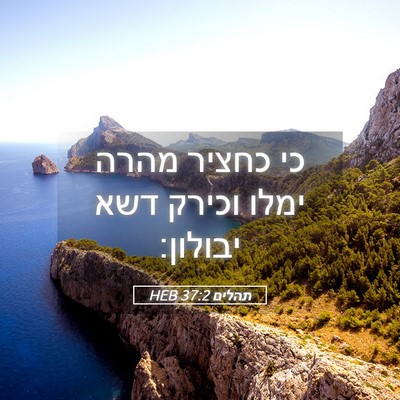 Picture 05 - תהלים 37:2 HEB - כי כחציר מהרה ימלו וכירק - Bible Verse Picture