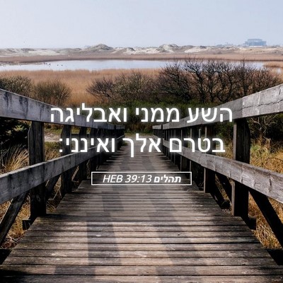 Picture 05 - תהלים 39:13 HEB - השע ממני ואבליגה בטרם אלך - Bible Verse Picture