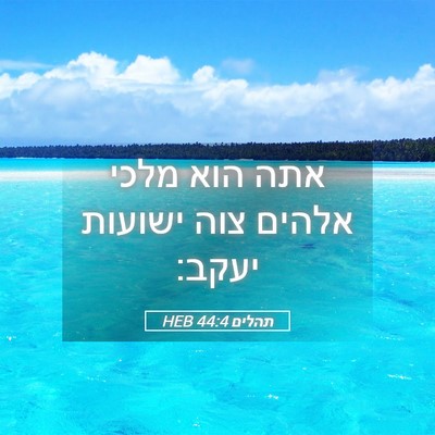 Picture 05 - תהלים 44:4 HEB - אתה הוא מלכי אלהים צוה - Bible Verse Picture
