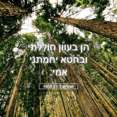 Picture 05 - תהלים 51:5 HEB - הן בעוון חוללתי ובחטא - Bible Verse Picture