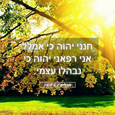 Picture 05 - תהלים 6:2 HEB - חנני יהוה כי אמלל אני רפאני - Bible Verse Picture