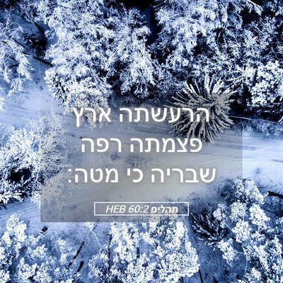 Picture 05 - תהלים 60:2 HEB - הרעשתה ארץ פצמתה רפה שבריה - Bible Verse Picture