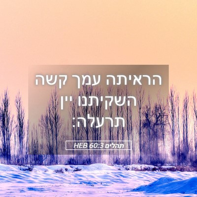 Picture 05 - תהלים 60:3 HEB - הראיתה עמך קשה השקיתנו יין - Bible Verse Picture