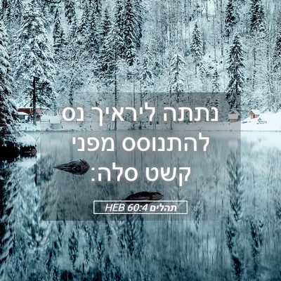 Picture 05 - תהלים 60:4 HEB - נתתה ליראיך נס להתנוסס - Bible Verse Picture