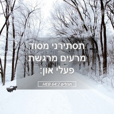 Picture 05 - תהלים 64:2 HEB - תסתירני מסוד מרעים מרגשת - Bible Verse Picture