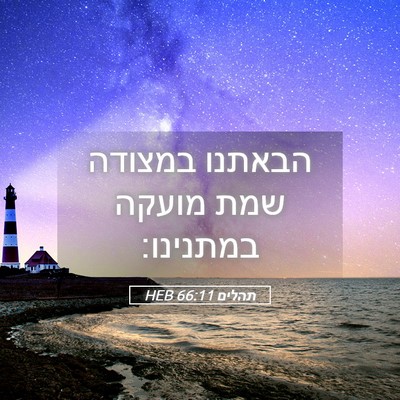 Picture 05 - תהלים 66:11 HEB - הבאתנו במצודה שמת מועקה - Bible Verse Picture