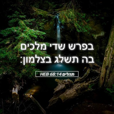 Picture 05 - תהלים 68:14 HEB - בפרש שדי מלכים בה תשלג - Bible Verse Picture
