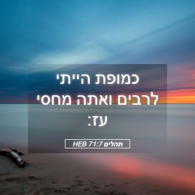 Picture 05 - תהלים 71:7 HEB - כמופת הייתי לרבים ואתה - Bible Verse Picture