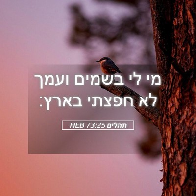 Picture 05 - תהלים 73:25 HEB - מי לי בשמים ועמך לא חפצתי - Bible Verse Picture
