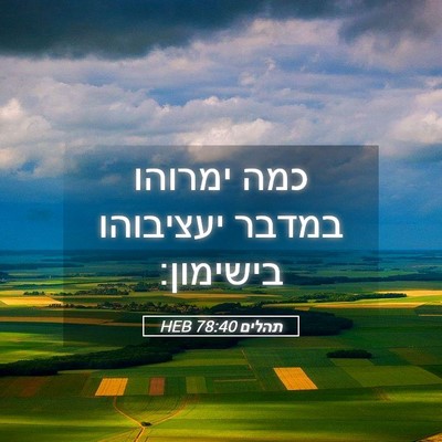 Picture 05 - תהלים 78:40 HEB - כמה ימרוהו במדבר יעציבוהו - Bible Verse Picture