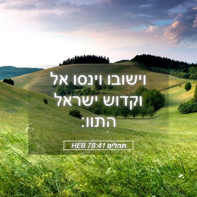 Picture 05 - תהלים 78:41 HEB - וישובו וינסו אל וקדוש - Bible Verse Picture