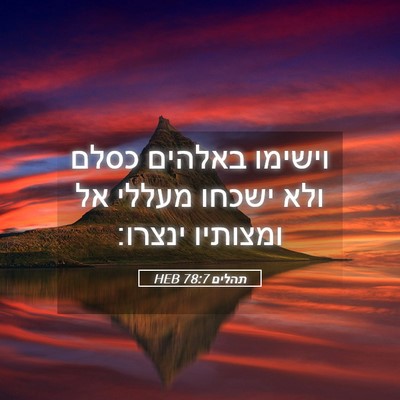 Picture 05 - תהלים 78:7 HEB - וישימו באלהים כסלם ולא - Bible Verse Picture