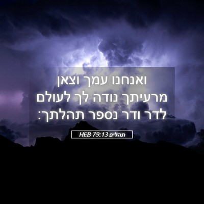 Picture 05 - תהלים 79:13 HEB - ואנחנו עמך וצאן מרעיתך - Bible Verse Picture