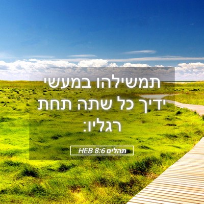 Picture 05 - תהלים 8:6 HEB - תמשילהו במעשי ידיך כל שתה - Bible Verse Picture